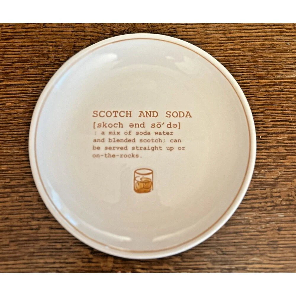 POTTERY BARN Cocktails Defined Salad Appetizer Plates W/Cocktail Recipes BNIB